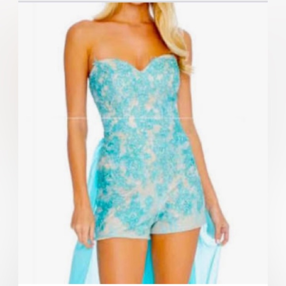 Ashley Lauren romper with overlay